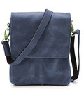 Чоловіча сумка через плече RK-0022-4lx TARWA на 2 відділення шкіра синя фото, картинка, изображение