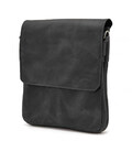 Чоловіча сумка через плече RA-0022-4lx TARWA на 2 відділення шкіра чорна картинка, зображення, фото
