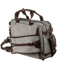 Сумка трансформер із канвас, сіра John McDee JD2015J велика фото, картинка, изображение