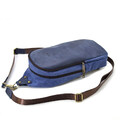 Слінг-рюкзак із синього канвасу та синьої шкіри крейзі хорс RKk-2017-4lx TARWA фото, картинка, изображение