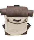 Ролл-ап рюкзак зі шкіри та канвас TARWA RCj-5191-3md слонова кістка картинка, зображення, фото