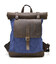 Рол-ап рюкзак зі шкіри та синій канвас TARWA RKc-5191-3md фото, картинка, изображение