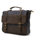 Чоловічий портфель з канвас та кінської шкіри TARWA RGc-3920-3md сіра фото, картинка, изображение