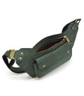 Шкіряна обємна бананка напоясна сумка зелена RE-8139-3md TARWA фото, картинка, изображение