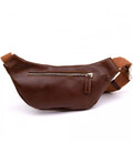 Шкіряна сумка на пояс бананка Grande Pelle 741623 коньячна картинка, зображення, фото