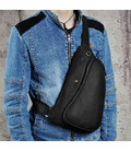Шкіряний рюкзак слінг TIDING tid3026A чорний картинка, зображення, фото