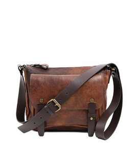 Шкіряна сумка через плече месенджер коньячний Persuasion від Time Resistance 5228801 картинка, зображення, фото