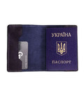 Шкіряна синя обкладинка для паспорта Grande Pelle 252670 фото, картинка, изображение