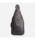 Сумка-слінг чоловіча шкіряна Hill Burry HB6101A Чорна фото, картинка, изображение