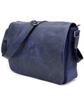 Чоловіча шкіряна сумка через плече із клапаном TARWA RK-1047-3md синя фото, картинка, изображение