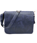 Чоловіча шкіряна сумка через плече із клапаном TARWA RK-1047-3md синя фото, картинка, изображение