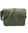 Чоловіча шкіряна сумка через плече із клапаном TARWA RE-1047-3md зелена фото, картинка, изображение