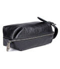 Шкіряний несесер, косметичка, чорний органайзер John McDee C014A картинка, зображення, фото