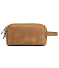 Шкіряний несесер, косметичка, органайзер коричневий John McDee C013B картинка, зображення, фото