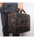 Велика сумка для ноутбука 15" 17" 19" зі шкіри crazy horse John McDee 7387R-1 фото, картинка, изображение