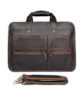 Велика сумка для ноутбука 15" 17" 19" зі шкіри crazy horse John McDee 7387R-1 фото, картинка, изображение