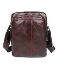 Чоловічі шкіряні сумки месенджер на плече коричнева John McDee 1054X фото, картинка, изображение