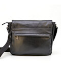 Чоловіча шкіряна сумка через плече з ручкою, підкладка - шкіра TARWA, GA-6046-1md фото, картинка, изображение