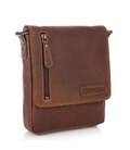 Чоловік шкіряний коричневий месенджер HB3069B, HILL BURRY фото, картинка, изображение