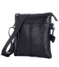 Унікальна шкіряна сумка через плече, чорний колір, John McDee, JD1023A фото, картинка, изображение
