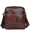 Чоловіча шкіряна сумка месенджер JD1022C John McDee, темно-коричневого кольору картинка, зображення, фото