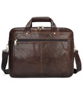 Чоловіча сумка портфель JD7146Q зі шкіри на три відділення John McDee картинка, зображення, фото