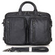 Шкіряна сумка трансформер JD 7014A рюкзак, бриф, сумка чорна фото
