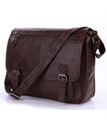 Збільшена 7022LB шкіряна сумка на плече, коричнева John McDee картинка, зображення, фото