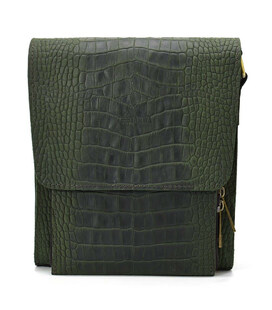 Шкіряна сумка через плече RepE-3027-4lx бренду TARWA зелений колір рептилія фото, картинка, изображение