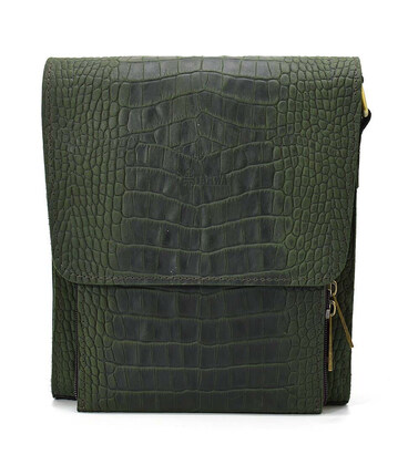 Шкіряна сумка через плече RepE-3027-4lx бренду TARWA зелений колір рептилія фото, картинка, изображение