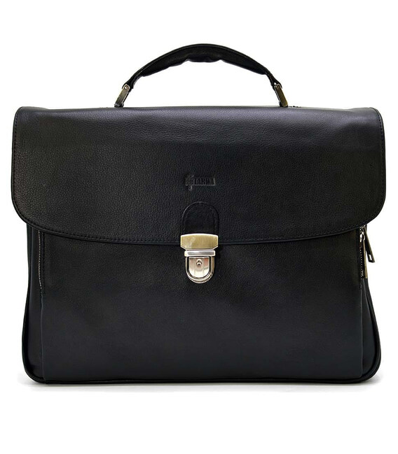 Шкіряний чоловічий портфель на два відділення TARWA GA-2067-4lx чорний фото, картинка, изображение