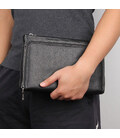Шкіряний клатч для чоловіків JDC011LA чорний з петлею та передньою кишенею фото, картинка, изображение