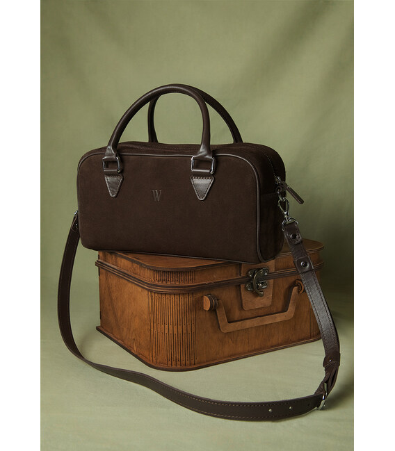 Замшевая женская сумка Camilla темно-коричневая фото, картинка, изображение