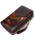 Отличное лакированное женское портмоне среднего размера из натуральной кожи с тиснением под змею CANPELLINI 21714 Разноцветное ф