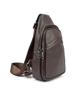 Сумка-слінг чоловіча шкіряна TDING BAG 8010C картинка, зображення, фото