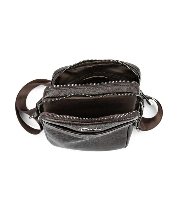 Кожаный мужской коричневый слинг через плечо флотар Tavinchi TV-SM8-830C-FL фото, картинка, изображение