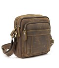 Невеликий шкіряний месенджер коричневого кольору Tiding Bag M39-681DB картинка, зображення, фото