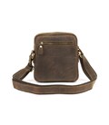 Небольшой кожаный мессенджер коричневого цвета Tiding Bag M39-681DB фото, картинка, изображение