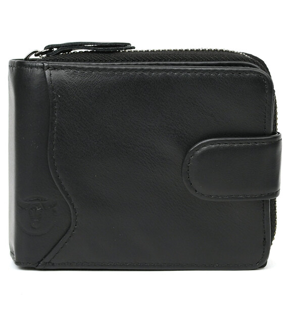 Чоловічий гаманець кардхолдер чорний на блискавці Bull TW033A фото, картинка, изображение