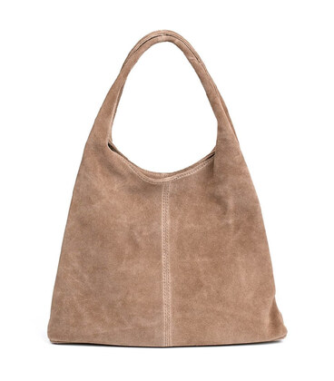Замшева сумка жіноча шоппер Італія Firenze fz379037 у кольорі тауп фото, картинка, изображение