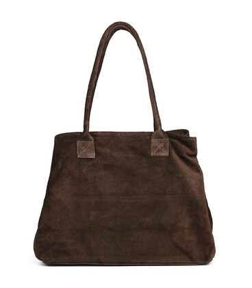 Замшева жіноча сумка тоут Італія Firenze fz376023 у кольорі шоколад фото, картинка, изображение