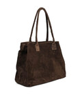 Замшева жіноча сумка тоут Італія Firenze fz376023 у кольорі шоколад фото, картинка, изображение