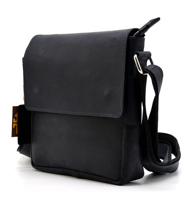 Шкіряна сумка на плече з 4 кишенями чорна TARWA RA-4129-4sa фото, картинка, изображение