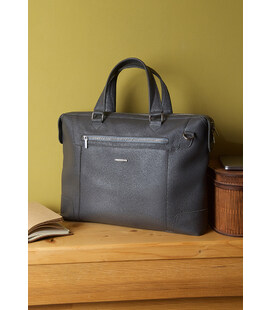 Шкіряна сумка для ноутбука та документів Franko темно-сірий флотар картинка, зображення, фото