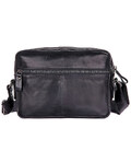 Чоловіча шкіряна сумка через плече, чорний колір, John McDee, JD1026A фото, картинка, изображение