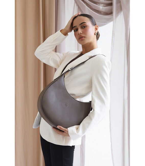 Женская кожаная сумка Vivian темно-бежевая фото, картинка, изображение