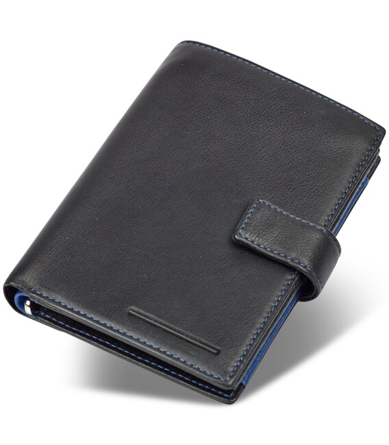 Чорний чоловічий гаманець з фіксацією з натуральної шкіри Marco Coverna MC-1005 A 1221 картинка, зображення, фото