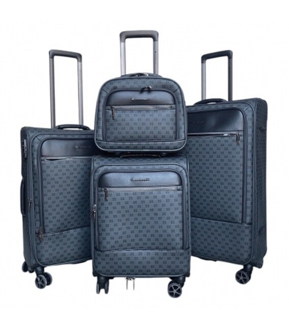 Комплект из 3 чемоданов и кейса Snowball 39204 черный фото, картинка, изображение
