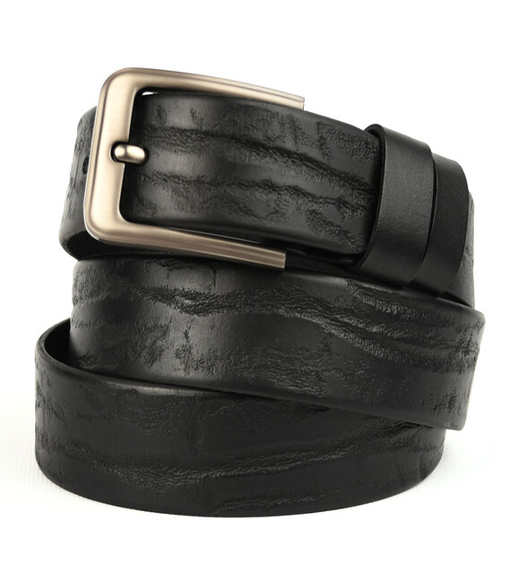 Ремінь шкіряний чорний 40мм фактурний Limary sk400330A - картинка, зображення, фото