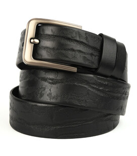 Ремінь шкіряний чорний 40мм фактурний Limary sk400330A фото, картинка, изображение